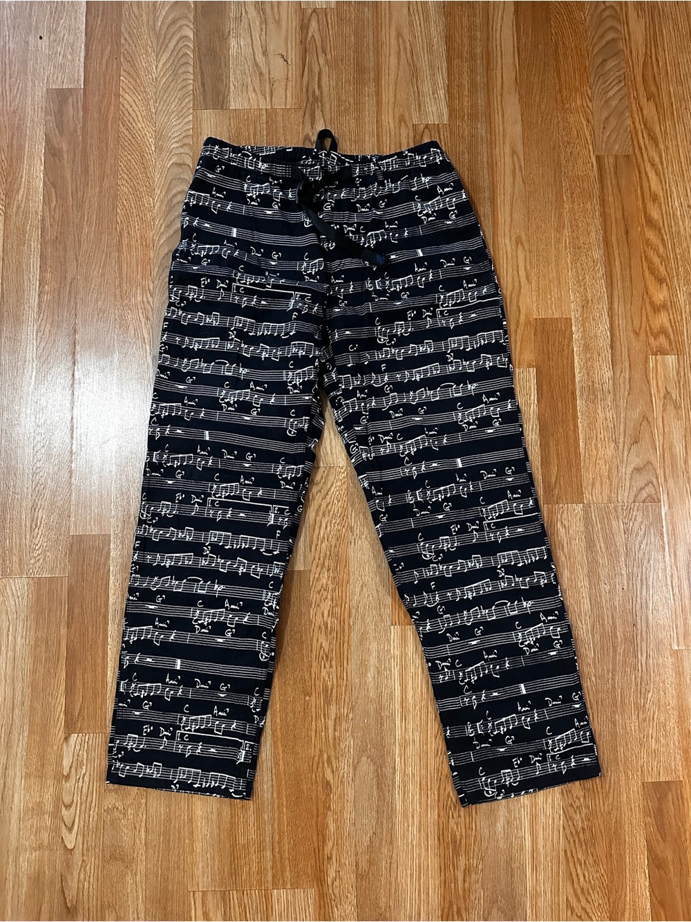 Men's Black Printed Musical Note Grammici Pants